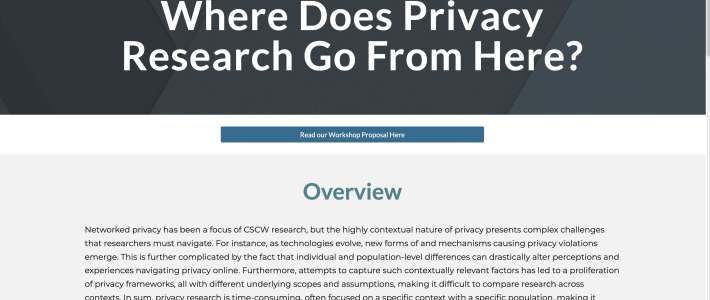 CSCW 2026 Privacy Workshop